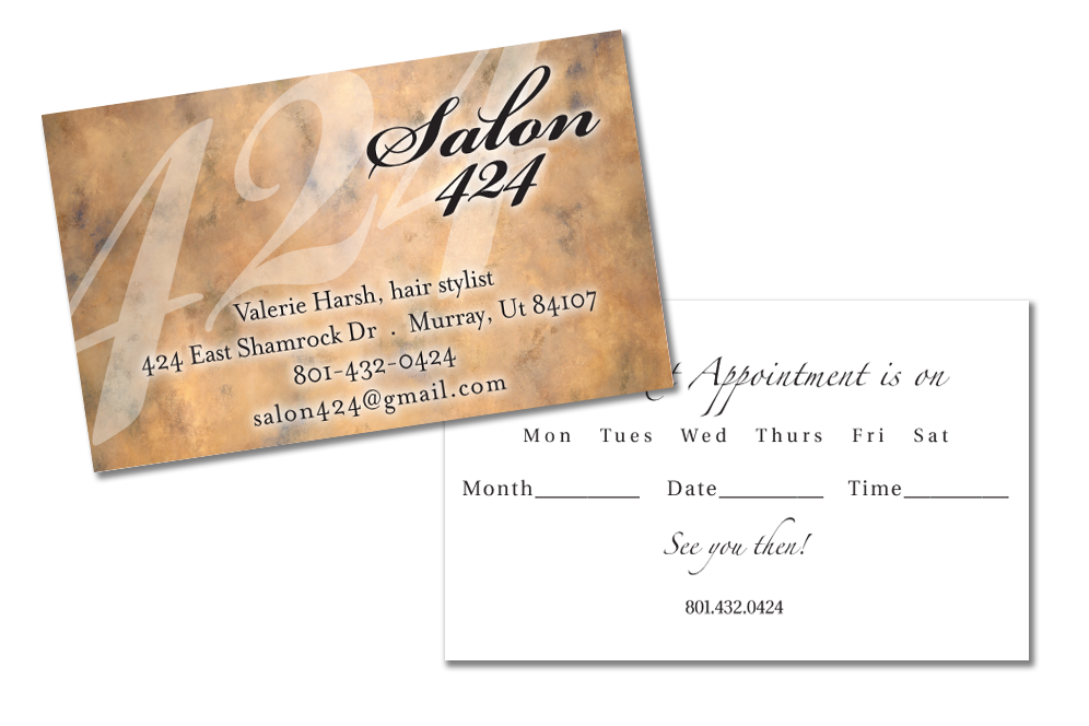 Salon 424 business card